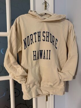Brandy Melville Cream Hoodie with Logo